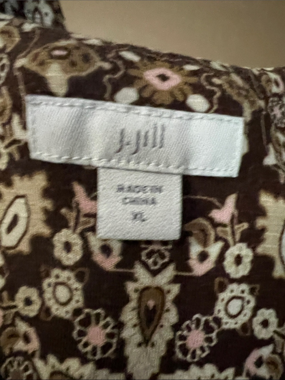 J. Jill Brown and Cream Floral-Pattern Maxi Dress - Picture 3 of 3